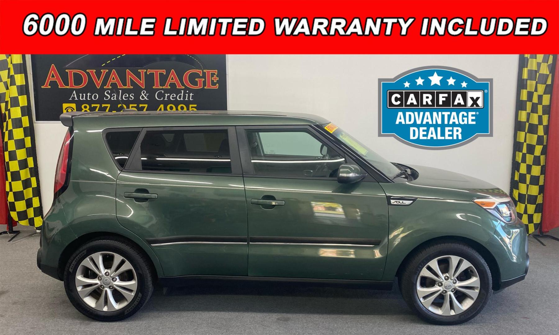 2014 Green /BLACK Kia Soul + (KNDJP3A57E7) with an 2.0L L4 DOHC 16V engine, 6-Speed Automatic transmission, located at 533 S West End Blvd., Quakertown, PA, 18951, (877) 257-4995, 40.343994, -75.303604 - Photo#0